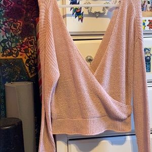 Pink Open Back Sweater